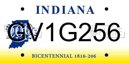 GV1G256 Indiana License Plate