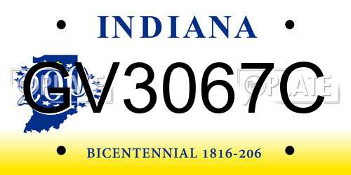 GV3067C Indiana License Plate