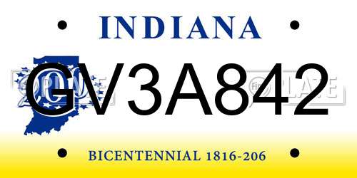 GV3A842 Indiana License Plate
