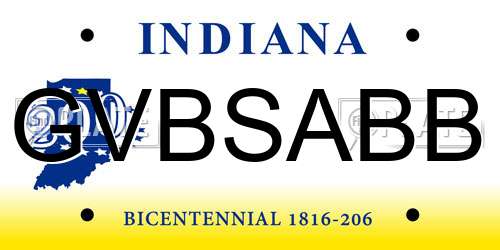 GVBSABB Indiana License Plate