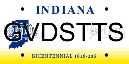 GVDSTTS Indiana License Plate