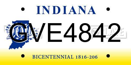 GVE4842 Indiana License Plate