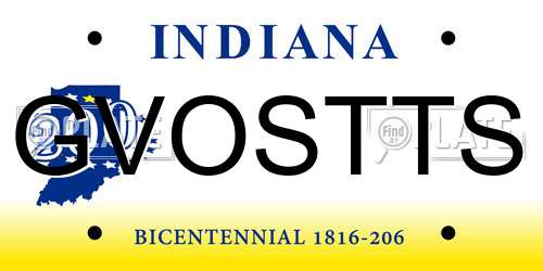 GVOSTTS Indiana License Plate