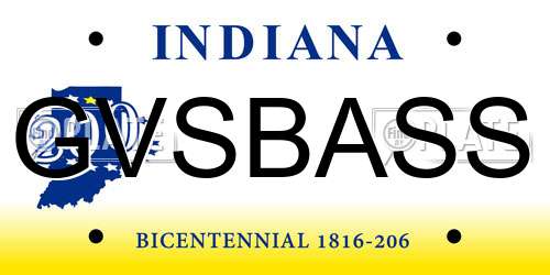 GVSBASS Indiana License Plate
