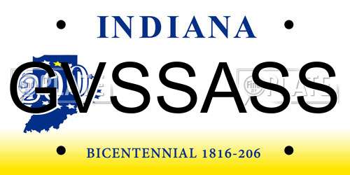 GVSSASS Indiana License Plate