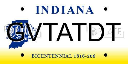 GVTATDT Indiana License Plate