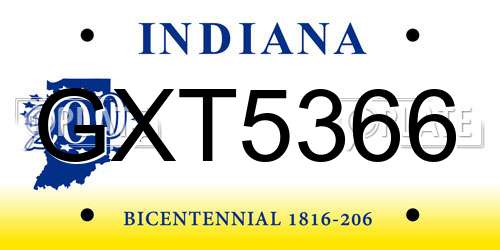 GXT5366 Indiana License Plate