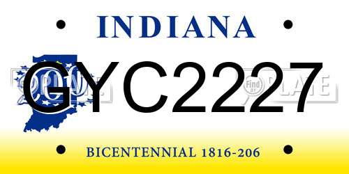 GYC2227 Indiana License Plate