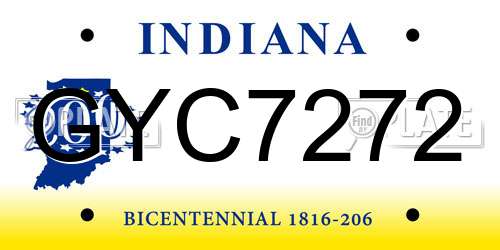 GYC7272 Indiana License Plate