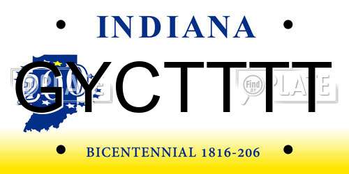 GYCTTTT Indiana License Plate