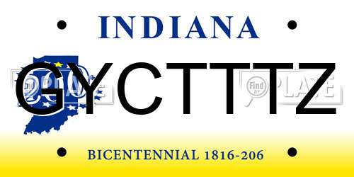 GYCTTTZ Indiana License Plate