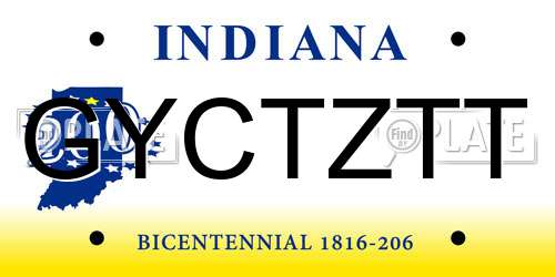 GYCTZTT Indiana License Plate