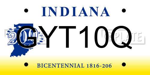 GYT10Q Indiana License Plate