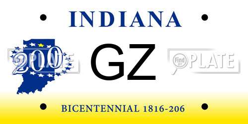 GZ Indiana License Plate