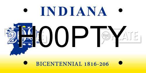 H00PTY Indiana License Plate