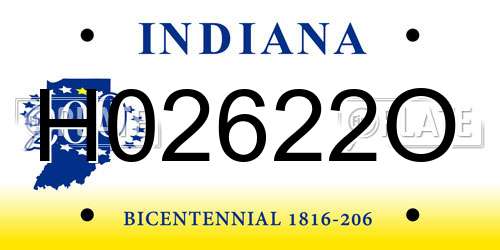 H02622O Indiana License Plate