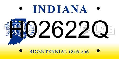 H02622Q Indiana License Plate