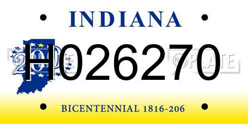 H026270 Indiana License Plate