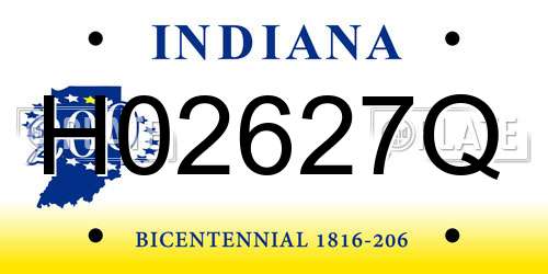 H02627Q Indiana License Plate