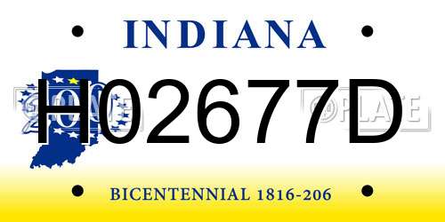 H02677D Indiana License Plate