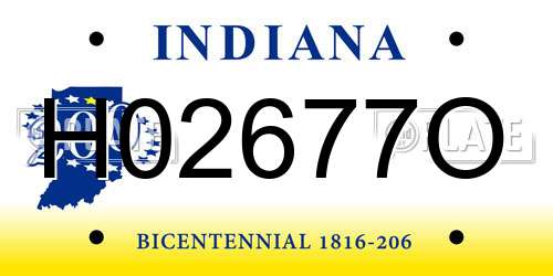 H02677O Indiana License Plate