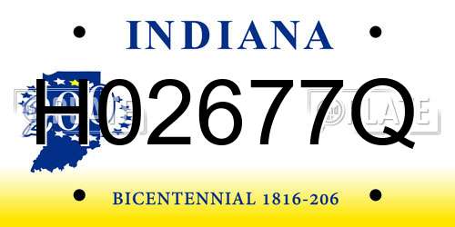 H02677Q Indiana License Plate