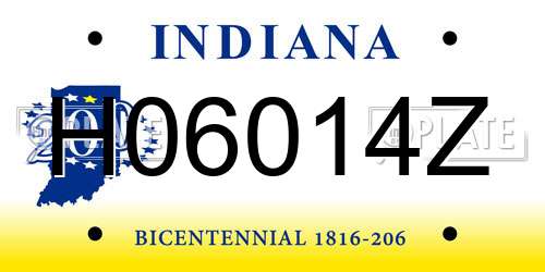 H06014Z Indiana License Plate