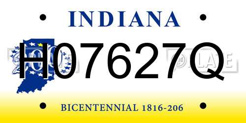 H07627Q Indiana License Plate