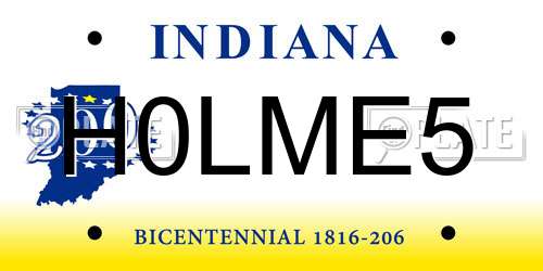 H0LME5 Indiana License Plate