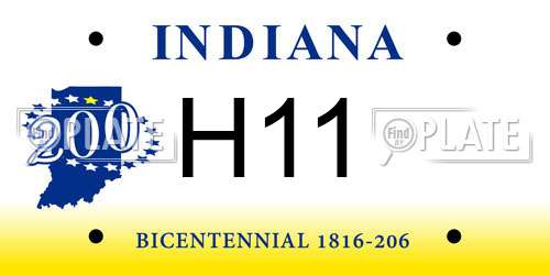 H11 Indiana License Plate