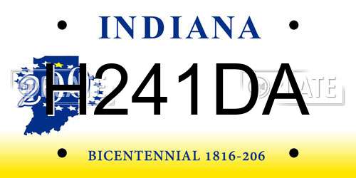 H241DA Indiana License Plate