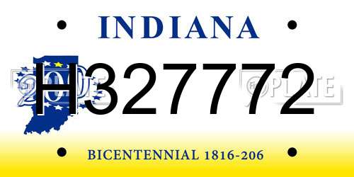 H327772 Indiana License Plate