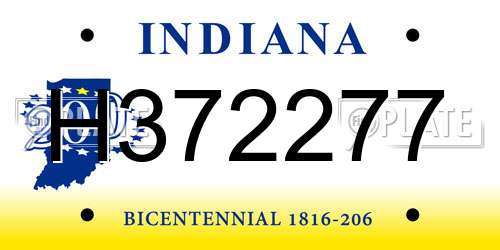 H372277 Indiana License Plate