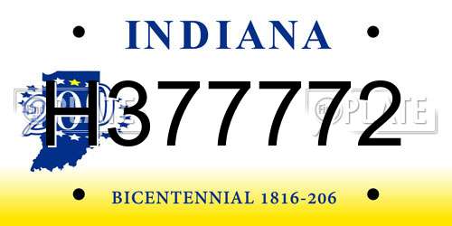 H377772 Indiana License Plate