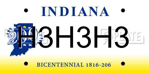 H3H3H3 Indiana License Plate