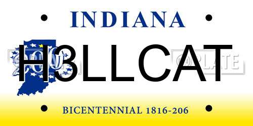 H3LLCAT Indiana License Plate