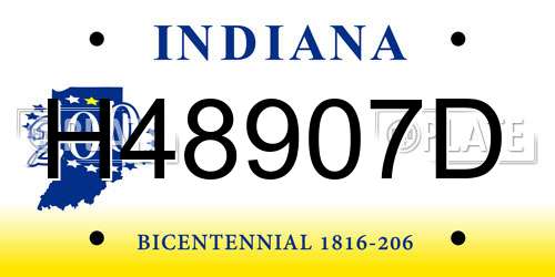 H48907D Indiana License Plate