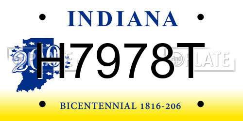 H7978T Indiana License Plate