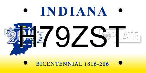 H79ZST Indiana License Plate