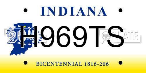 H969TS Indiana License Plate