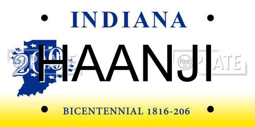 HAANJI Indiana License Plate