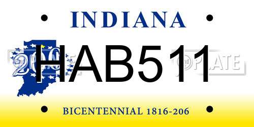 HAB511 Indiana License Plate
