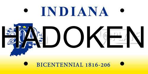 HADOKEN Indiana License Plate