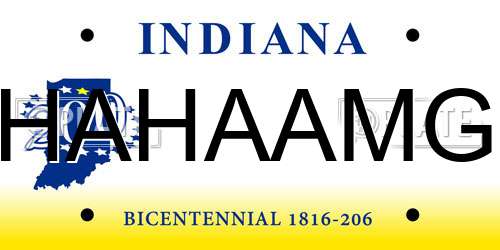 HAHAAMG Indiana License Plate