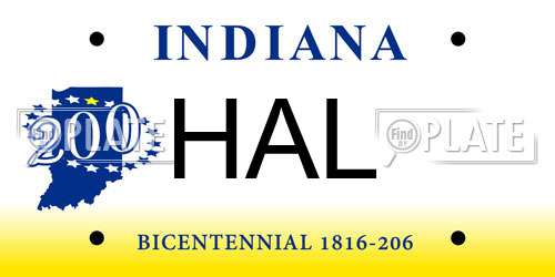 HAL Indiana License Plate