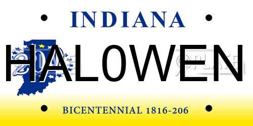 HAL0WEN Indiana License Plate