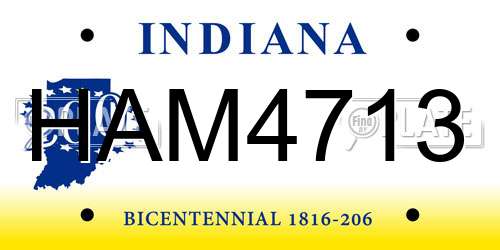 HAM4713 Indiana License Plate