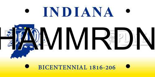 HAMMRDN Indiana License Plate