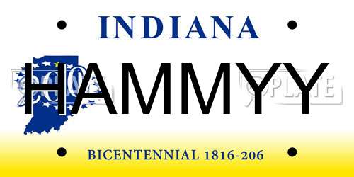 HAMMYY Indiana License Plate