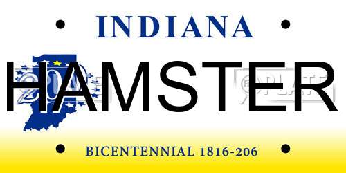 HAMSTER Indiana License Plate